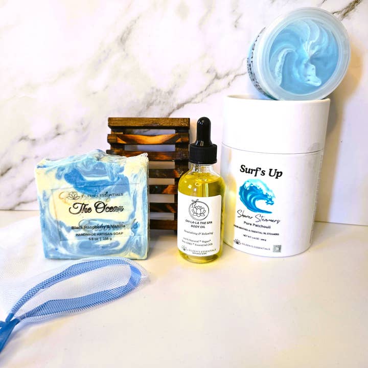 Édition Limitée ; Coffret Cadeau de Galet de Douche Surf's Up pour la vente par Eileen's Essentials, llc