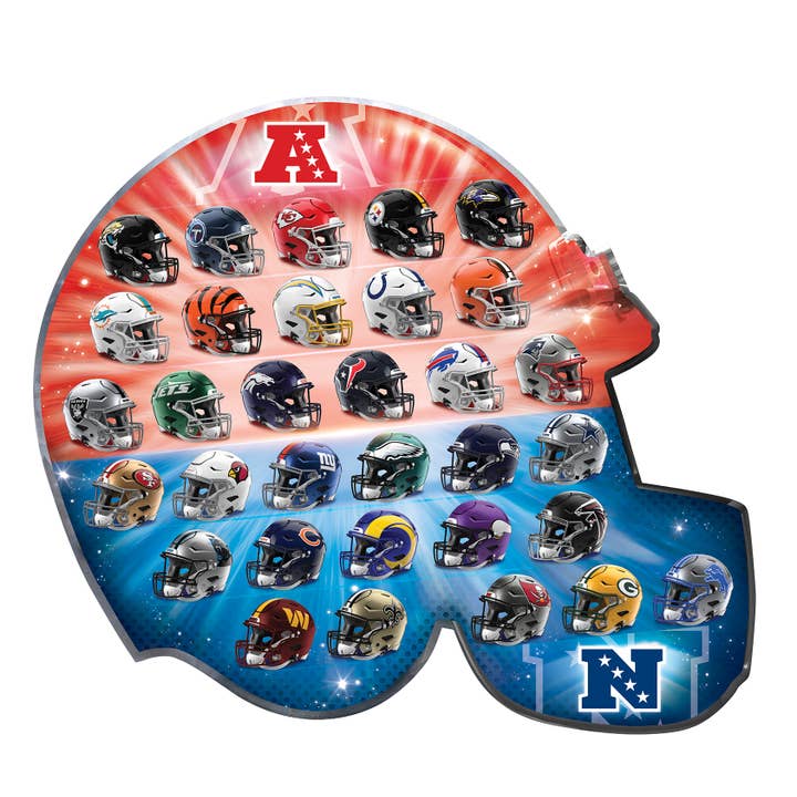 Masterpieces Puzzles - Wholesale Puzzle - Adult - NFL - Teams Helmet 500 Piece Shaped Puzzle