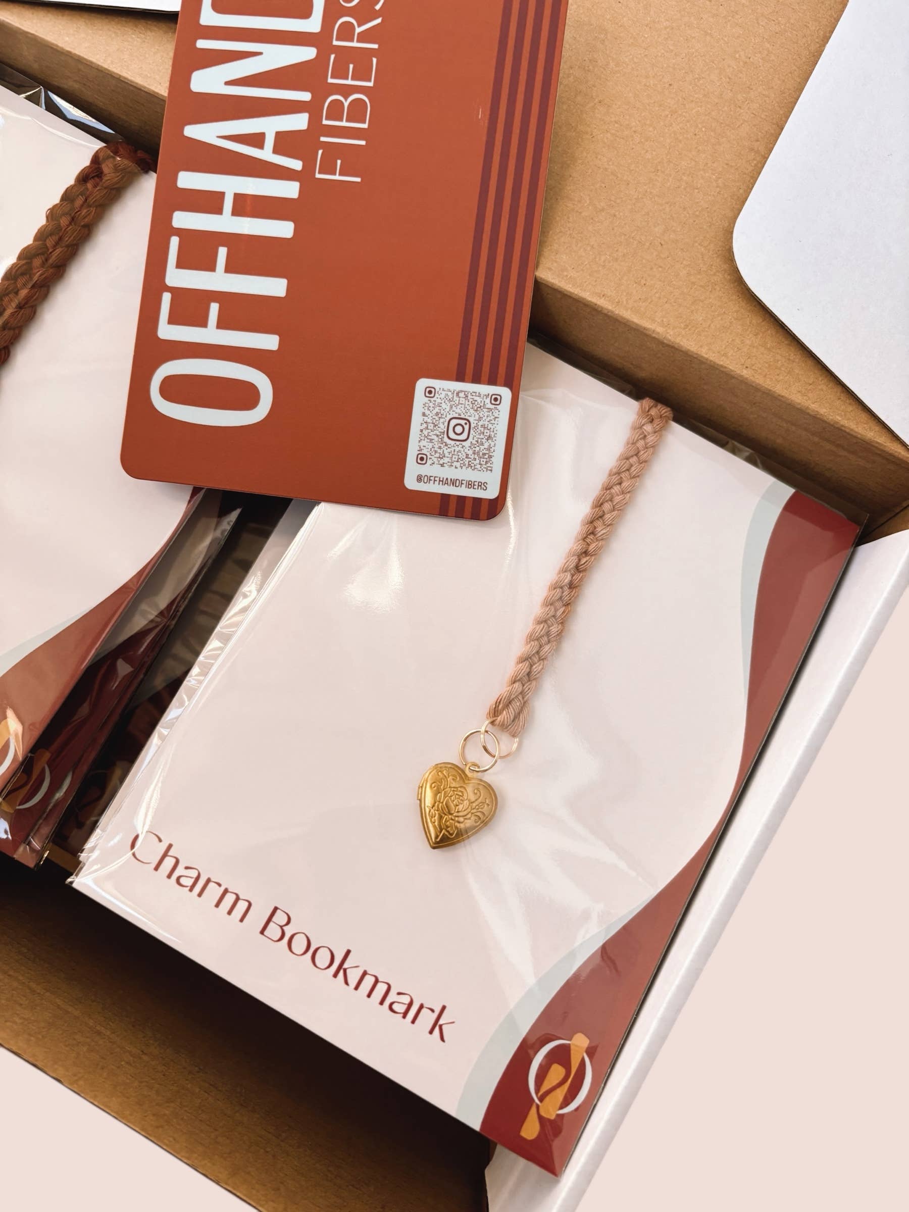 Offhand Fibers – wholesale Bookmark – Heart Locket Bookmark - Valentines, Literature, Bookish Gift3