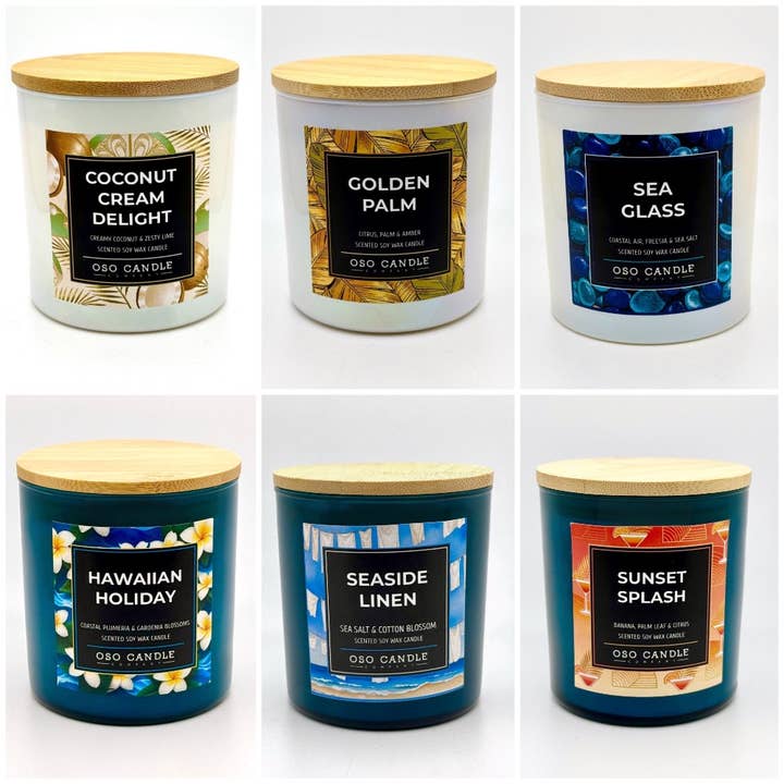 Coastal Escape Collection | 8.5 oz Candle 6-Pack for wholesale by Oso Candle Company