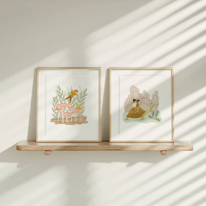 oh, little wren - Wholesale Art Print - Art Print 8x10 | Leaning In | Kid among Mushrooms Kid Art2