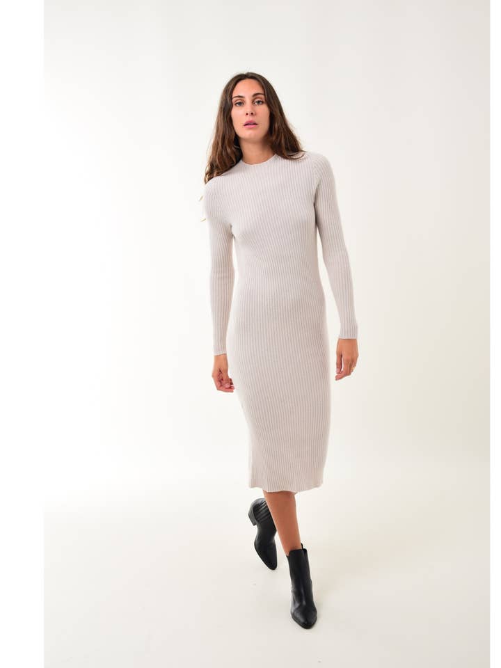 Abito maxi beige Sevyn per la vendita all'ingrosso da parte di SOHUMAN