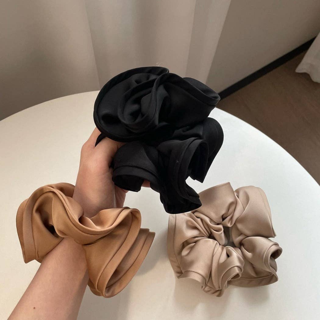 WEST AUSSIE SUPPLIES - Wholesale Scrunchie - Women's - GIFTY - Solid Color Satin Scrunchie with Ruffle Detail10
