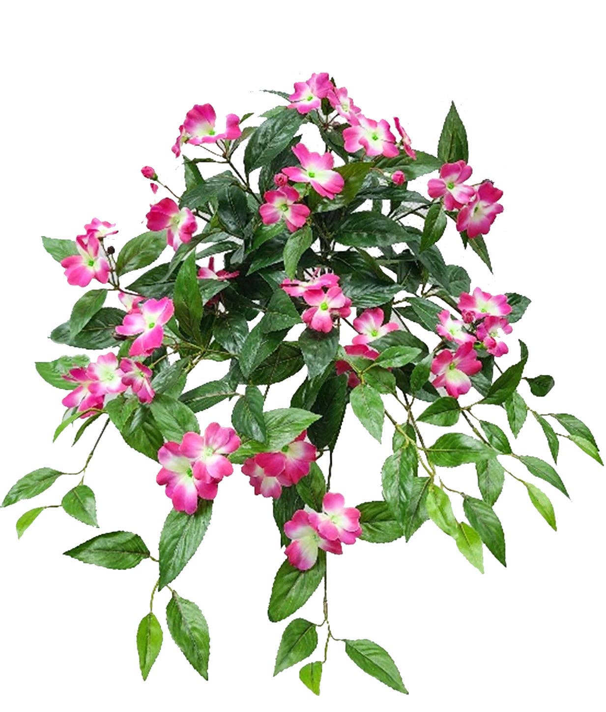 ES Essentials - Wholesale Artificial Flowers - Artificial Impatiens Hanging Bush X12 25" Pink0