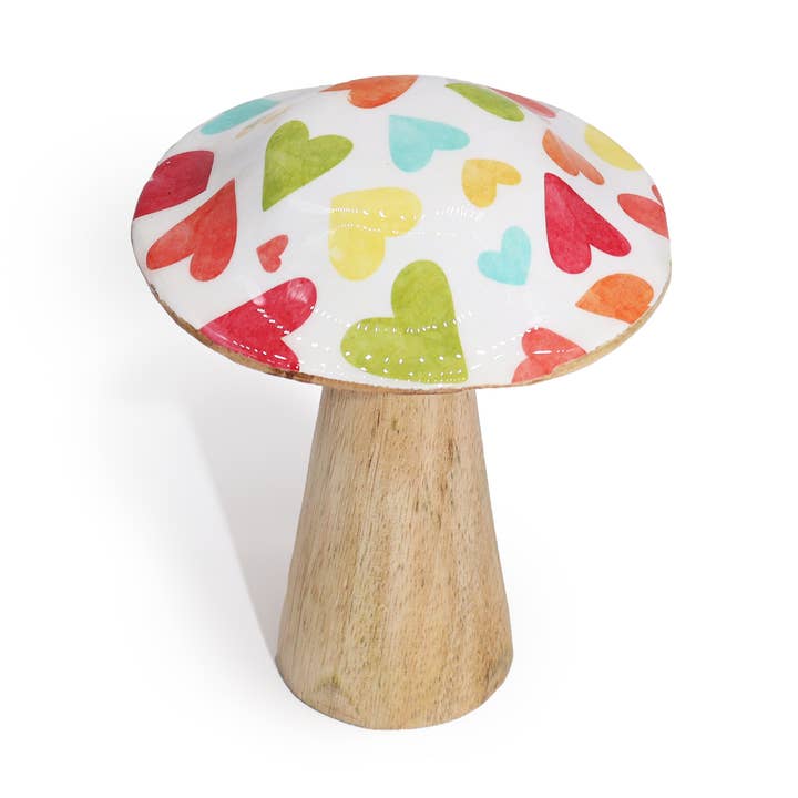 Small Mushroom - 10cm - Pastel Hearts for wholesale by Ancient Wisdom