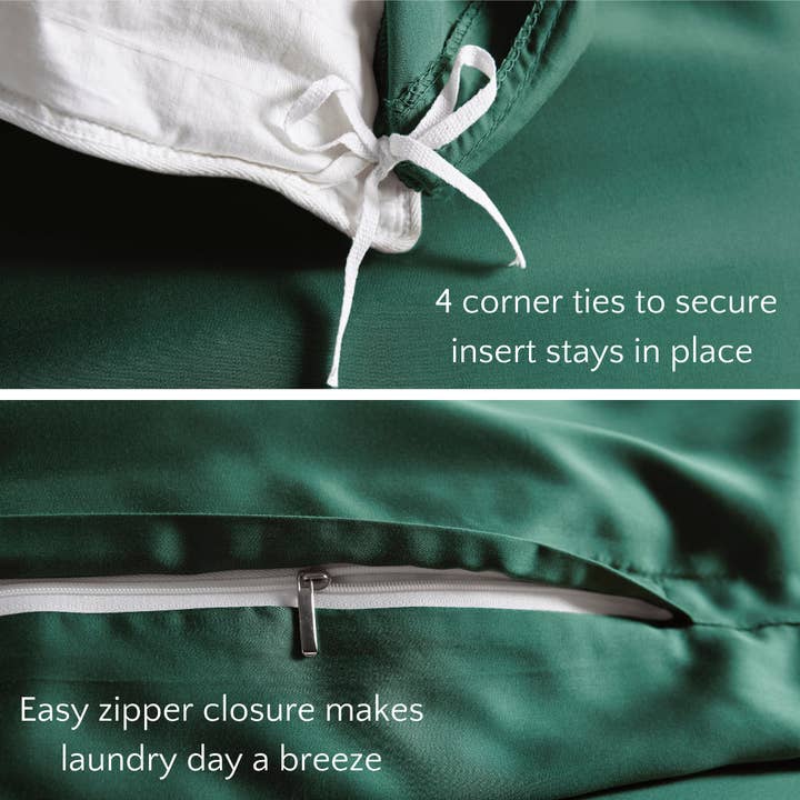 Bamboo Is Better - Wholesale Bedding Set - Signature Bamboo Viscose Duvet Cover Set - EMERALD GREEN