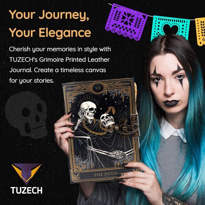 Tuzech Leather – wholesale Journal och dagbok – TUZECH läderklätt anteckningsbok med grimoirestil och ojämna kanter för män och kvinnor80