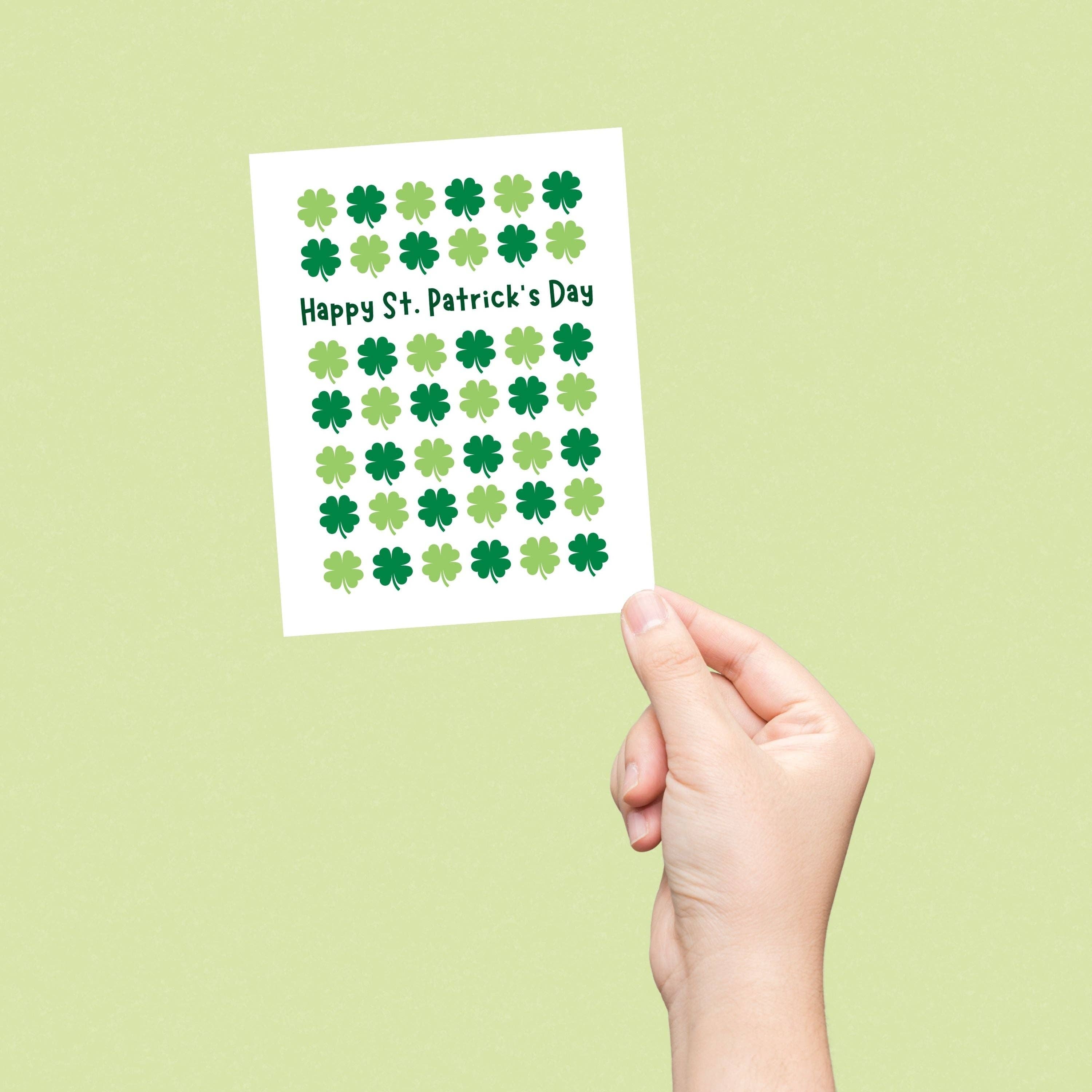 Feira Pop - Wholesale Season's Greetings Card - Happy St. Patrick's Day Clovers Card1