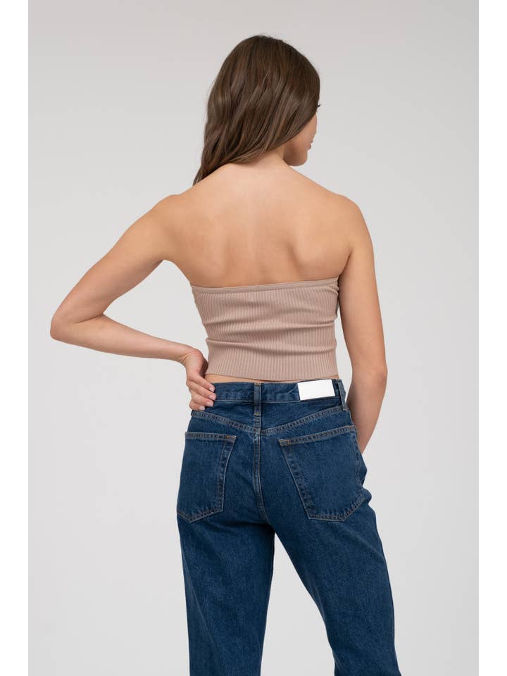 The Workshop Studio - Wholesale Knit Top - Women's - STRAPLESS TWIST FRONT KNIT CROP TOP (PRE-ORDER)23