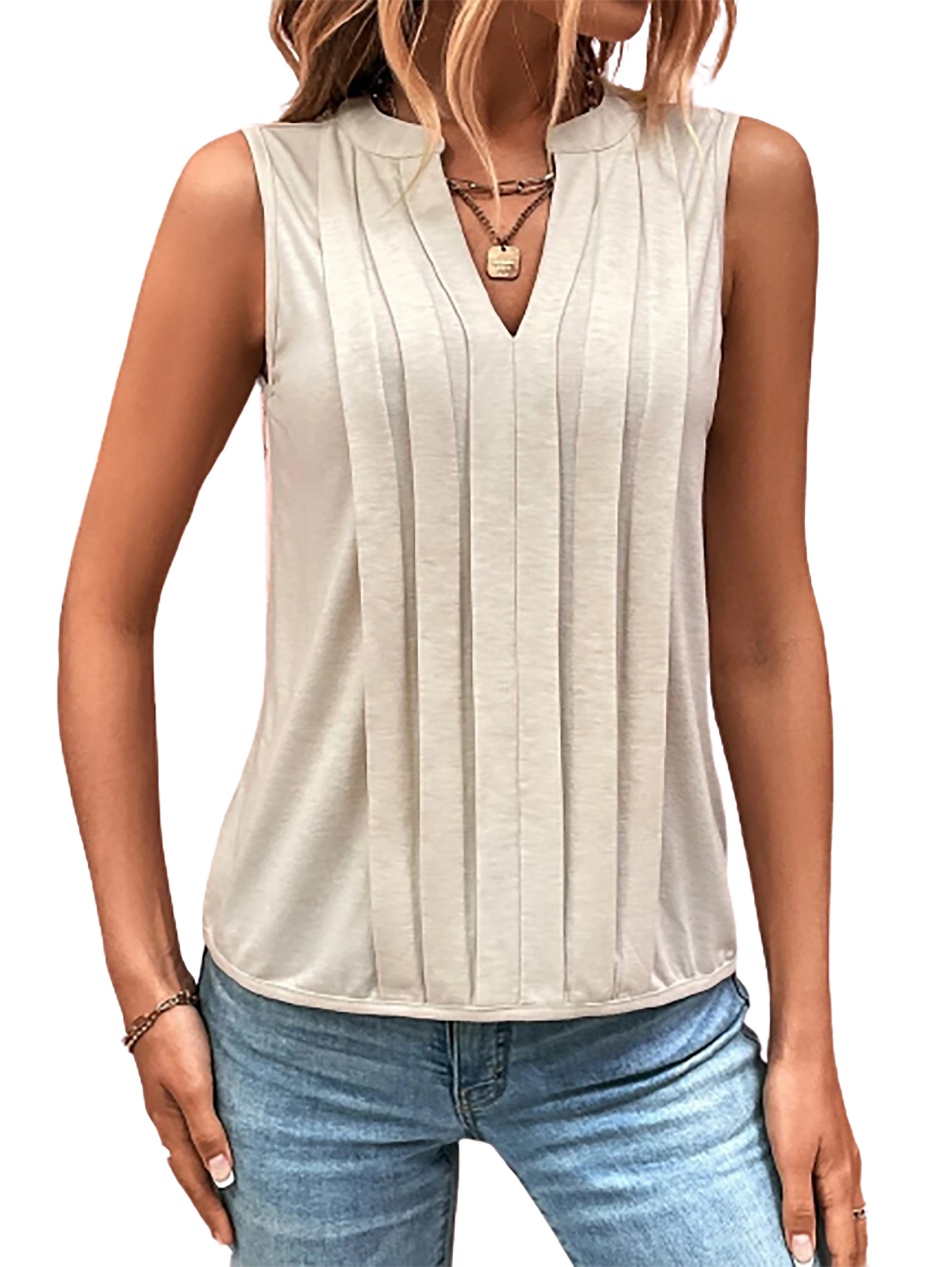 Wholesalesir - Wholesale Blouse - Women's - Women's V Neck Sleeveless Blouse Tops Shirts3