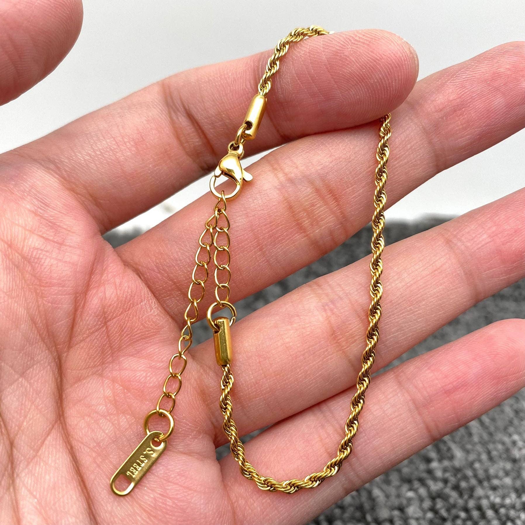 Mio Queena - Wholesale Link & Chain Necklace - Multi Style 18K Golden SS bracelet Chain DIY Accessories-FGS14