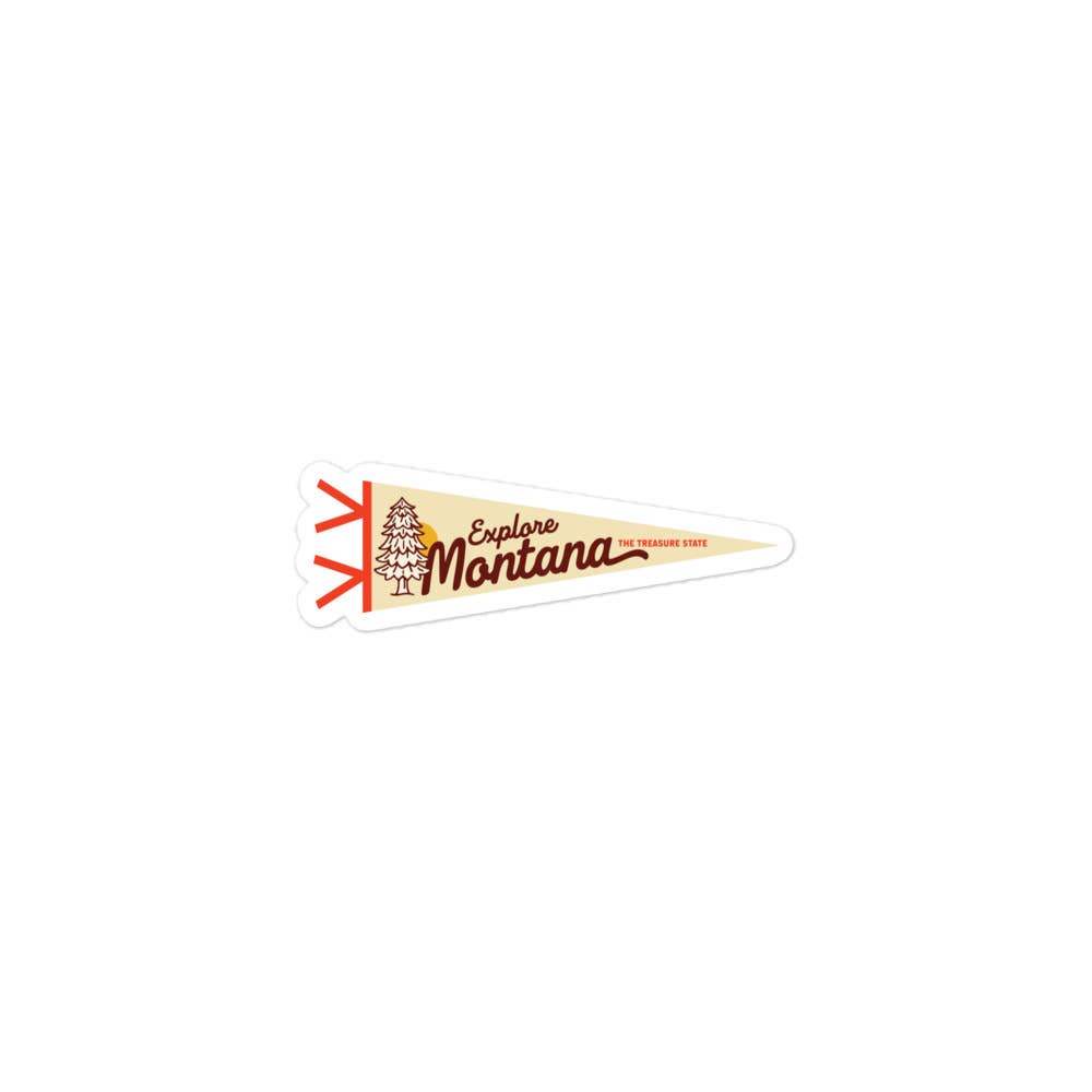 Colleen Goldhorn Creative Co - Wholesale Sticker - Montana Treasure State Pennant Weatherproof Sticker