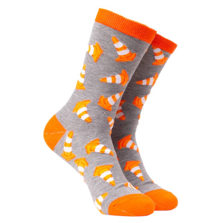 Traffic Cone Socks - Road Works for wholesale by Socktopus