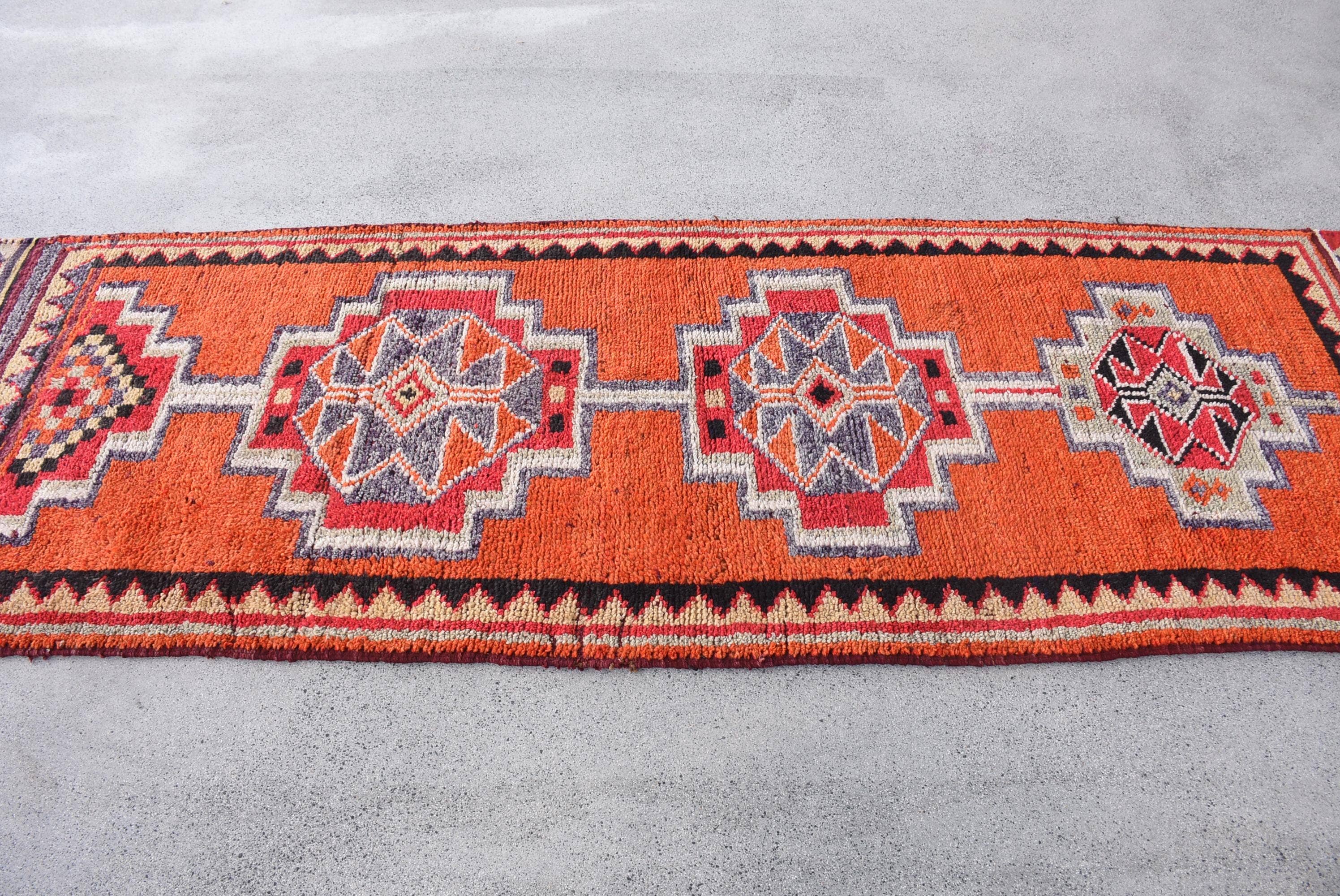 Anatolia Loom - Wholesale Runner Rug - Second Hand Geometric Kilim Rug - Orange & Red Wool2