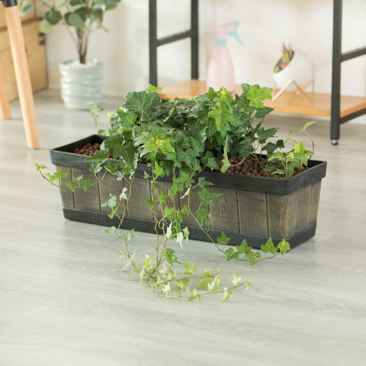 Quickway Imports – suporte para vasos de plantas por atacado – Caixa de plantador de plástico para calha retangular externa e interna, Veg2