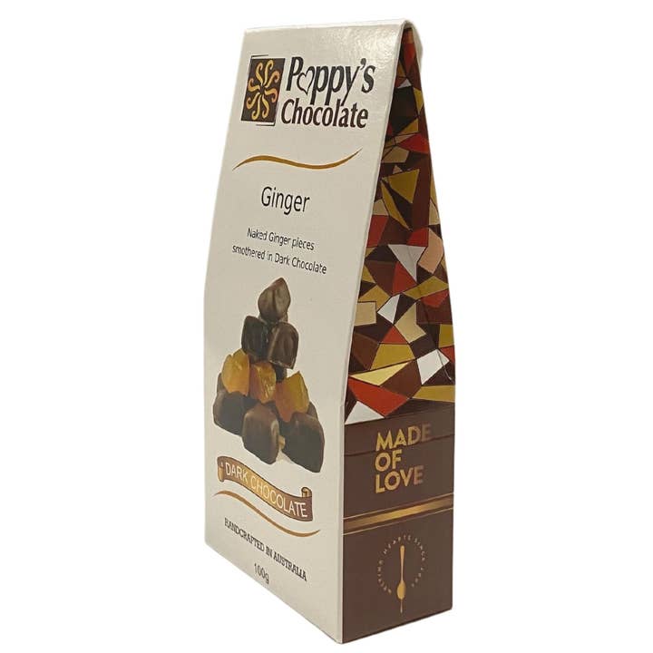 Poppy's Chocolate - Wholesale Chocolate-covered sweets - Dark Chocolate Coated Ginger 100g2