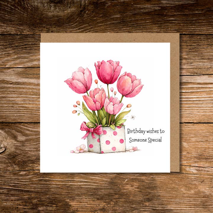 Tulip Someone Special Birthday Card for wholesale by Country Rose Norfolk