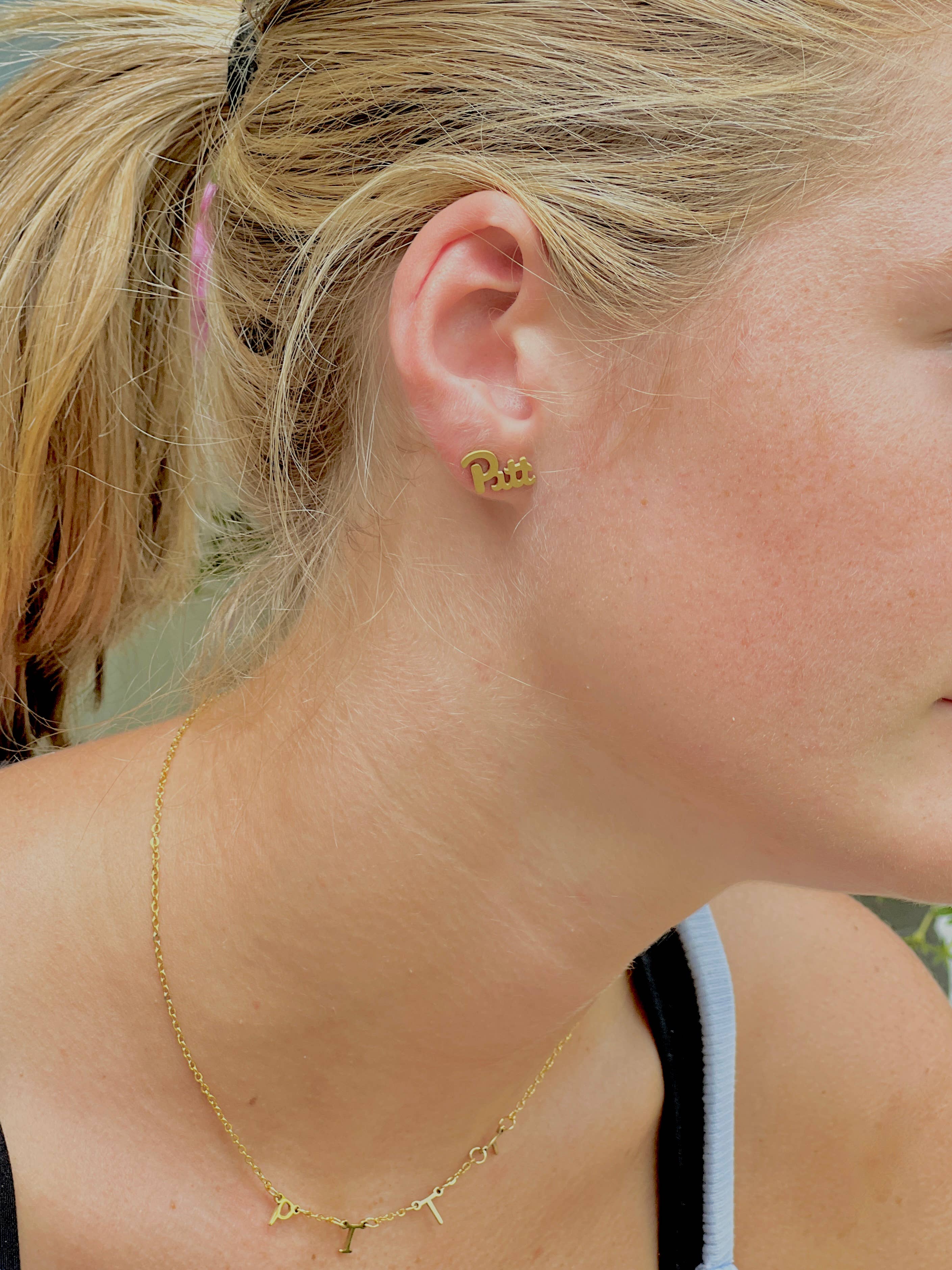 Steele Sloan Designs - Wholesale Stud/Post Earrings - Pittsburgh Pitt Logo Gameday Earrings Pitt Panthers Gift2