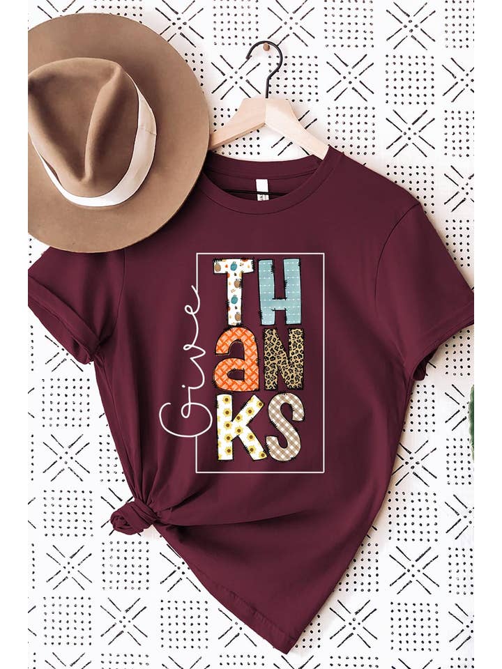 COLORBEAR – T-shirt estampada - Mulher por atacado – DAR GRAÇAS MANGA CURTA UNISSEX8