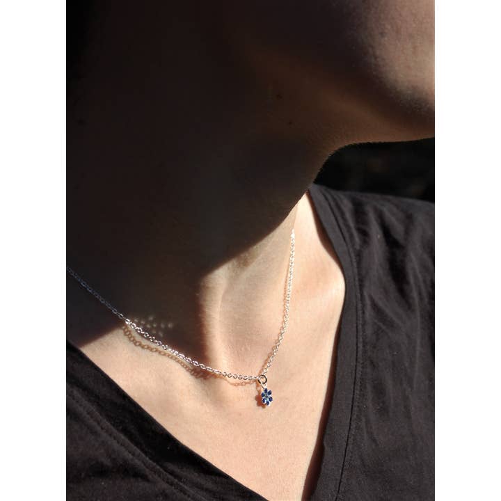 Semaki & Bird – wholesale Hänge-/berlockhalsband – Alaska Förgätmigej Inte Halsband - sterling silver hänge1