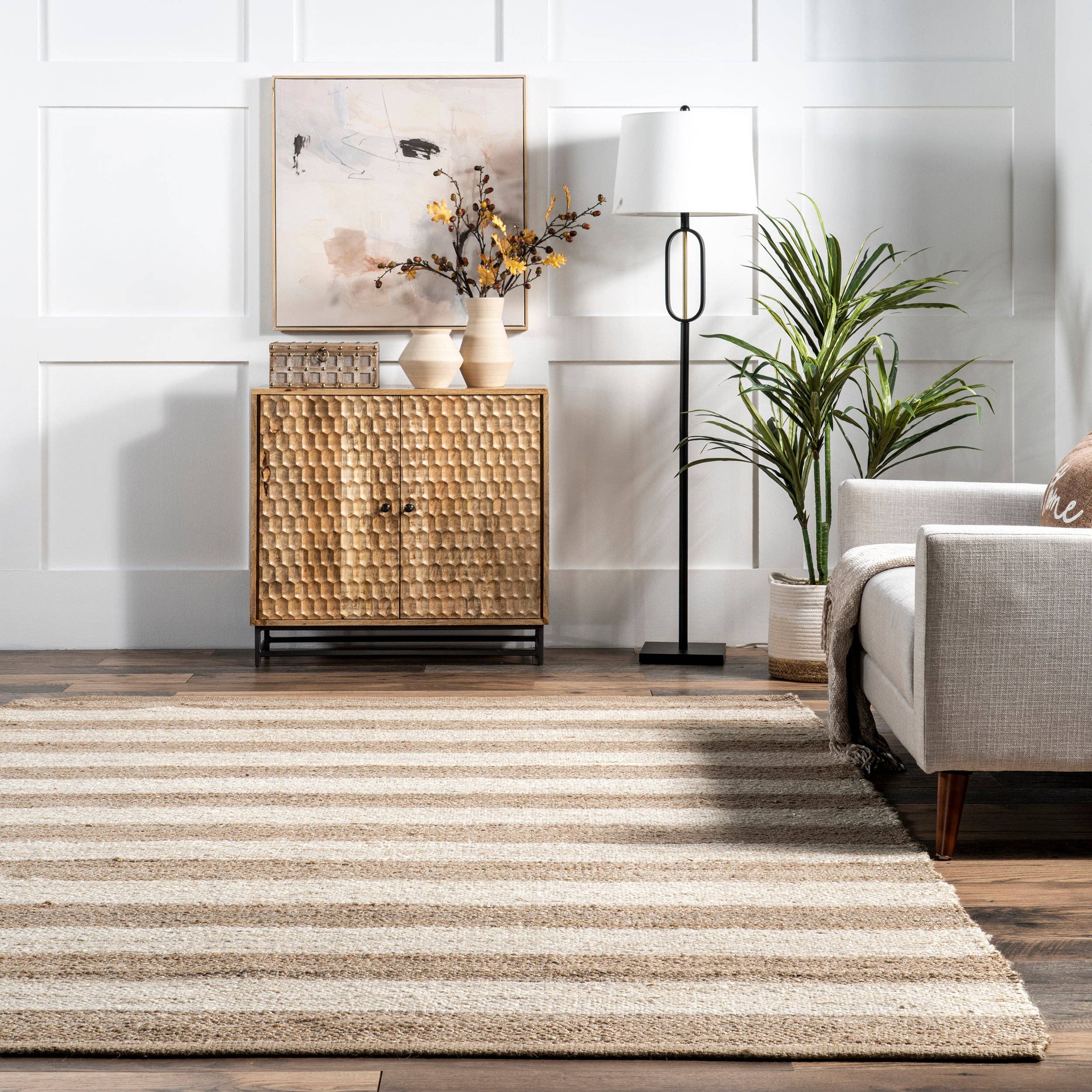 nuLOOM - Wholesale Area Rug - Alisia Flatweave Striped Jute Area Rug6