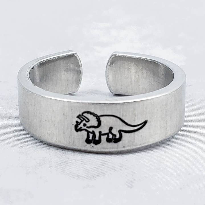 Dinosaur Ring - Triceratops - Adjustable Ring for wholesale by kreative studios