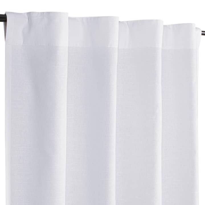 White Cotton Tab Top Curtain, Long Drapes, 50x84- (Set of 2) for wholesale on Faire