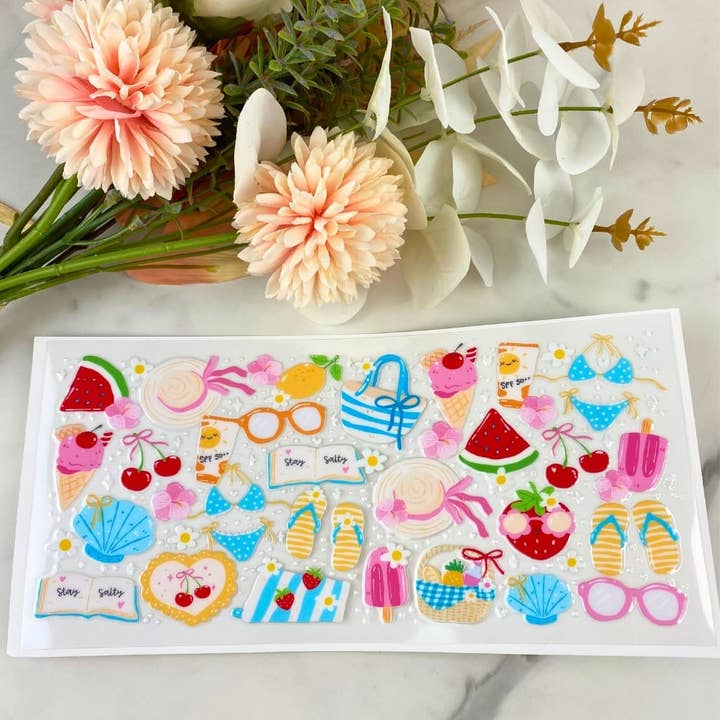 Stay Salty Beach Theme | 16 oz UV DTF Wrap for wholesale by HKS Custom Designs