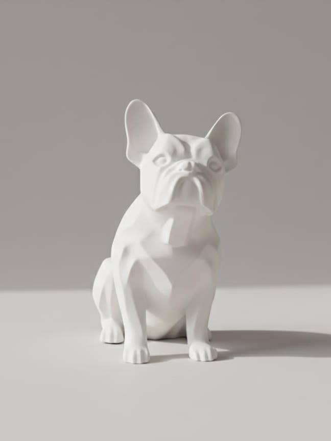 French Bulldog Statue Minimalist Frenchie Figurine for wholesale by Kri8 Collective