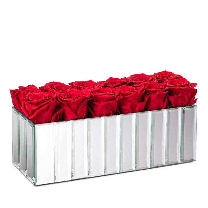 Centro de mesa con espejo plateado moderno personalizado para venta al por mayor de Rose Box NYC