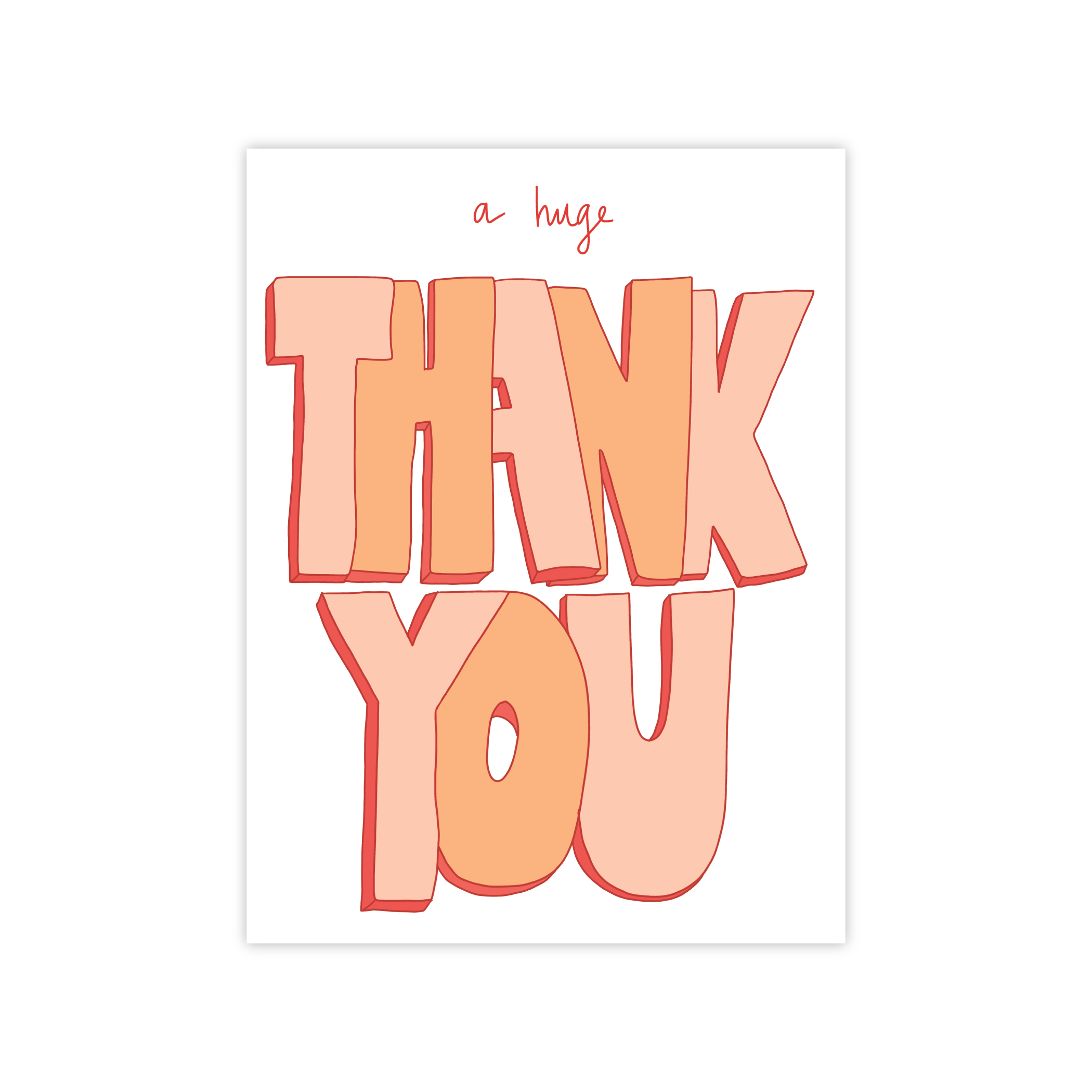 Lemon Lines - Wholesale Thank You Card - Huge Thank You (various colors)3