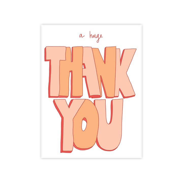 Lemon Lines - Wholesale Thank You Card - Huge Thank You (various colors)3