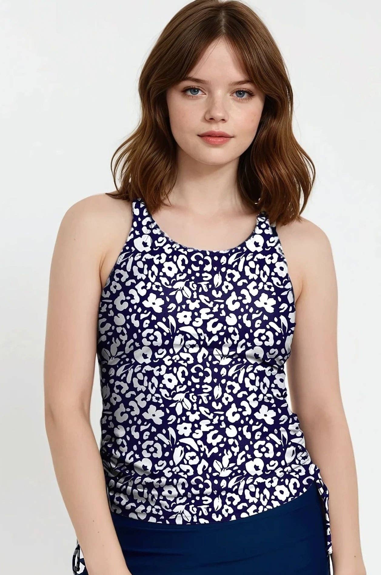 Calypsa – wholesale Bikiniöverdelar – Dam – Maya Tankini-bikinitopp med avtagbara kupor - Blommönster19