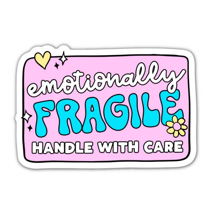 Emotionally Fragile Handle With Care Vinyl Sticker for wholesale by Sunshine & Lemons Co.