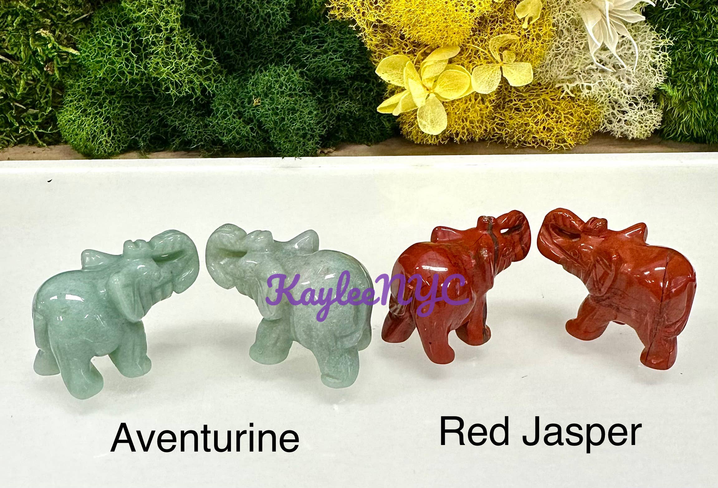 KayleeNYC - Wholesale Spiritual Stone/Crystal - 1.5” Natural mix Crystal Elephants Healing Energy8