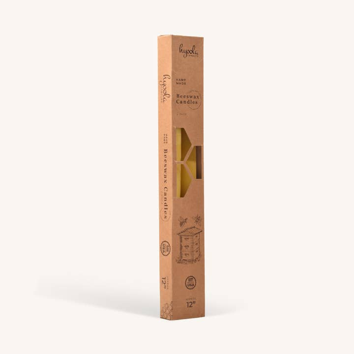Hyoola Candles - Vendita all'ingrosso Candele cilindriche/candelieri - Candele gialle in cera d'api, 30,5 cm, confezione da 4