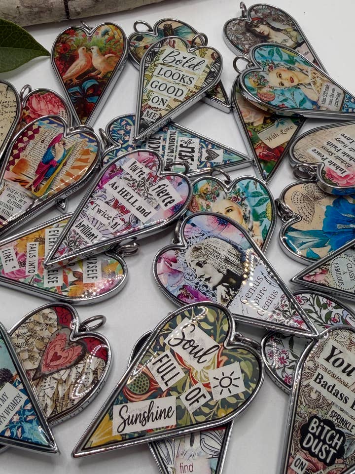 Assorted Hearts Package - 1 Dozen Vintage Heart Pendants for wholesale by SPIRIT LALA LLC