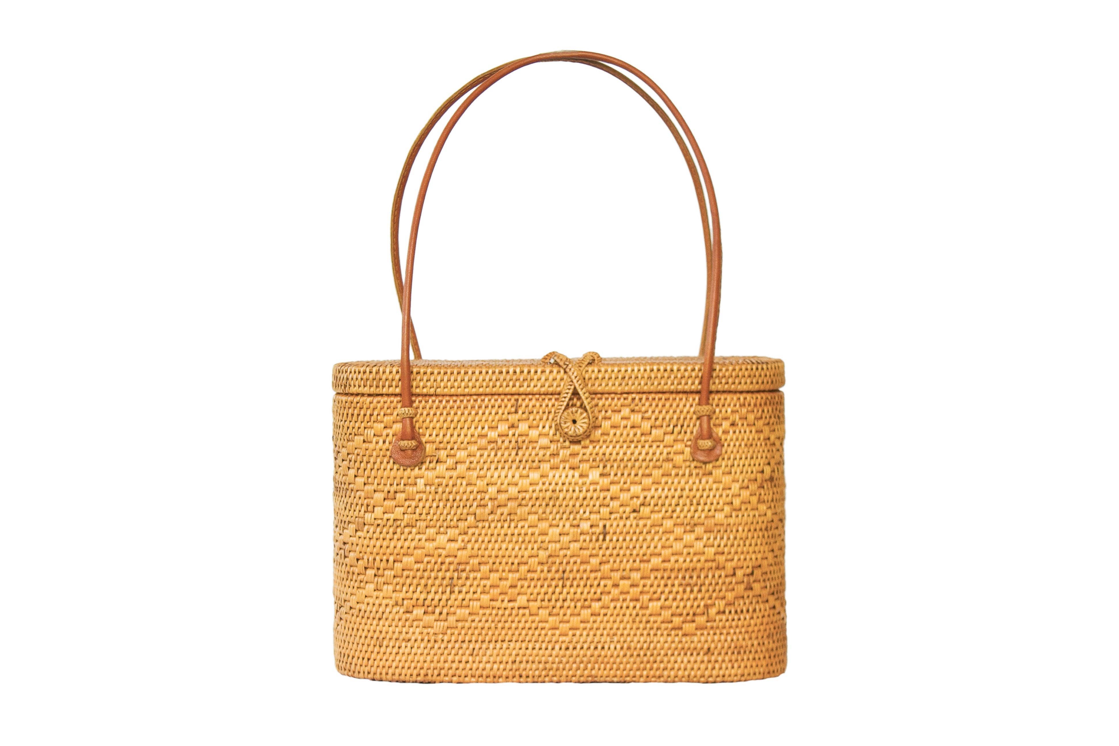 The Artisan and Company - Vendita all'ingrosso Borsa tote - Donna - Borsa a tracolla in rattan con chiusura piatta1