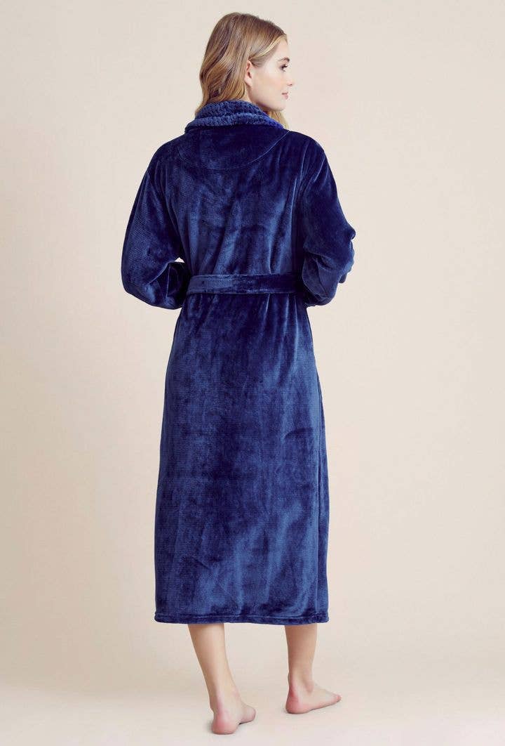 robesnmore - Wholesale Robe - Women's - Women Plush Shawl Collar Robe Navy6