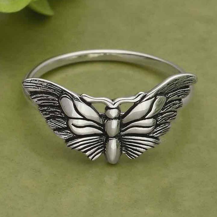 Schmetterlingsmottenring aus Sterlingsilber oder Bronze für den Großhandel von Nina Designs