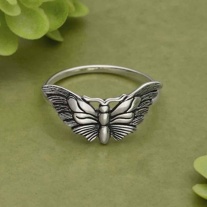 Nina Designs - Wholesale Cocktail/Statement Ring - Sterling Silver or Bronze Butterfly Moth Ring