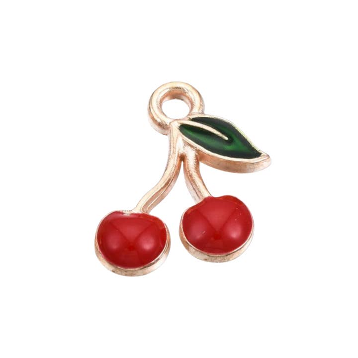 Gold Alloy Cherry Charm for wholesale by Love, Paige Designs