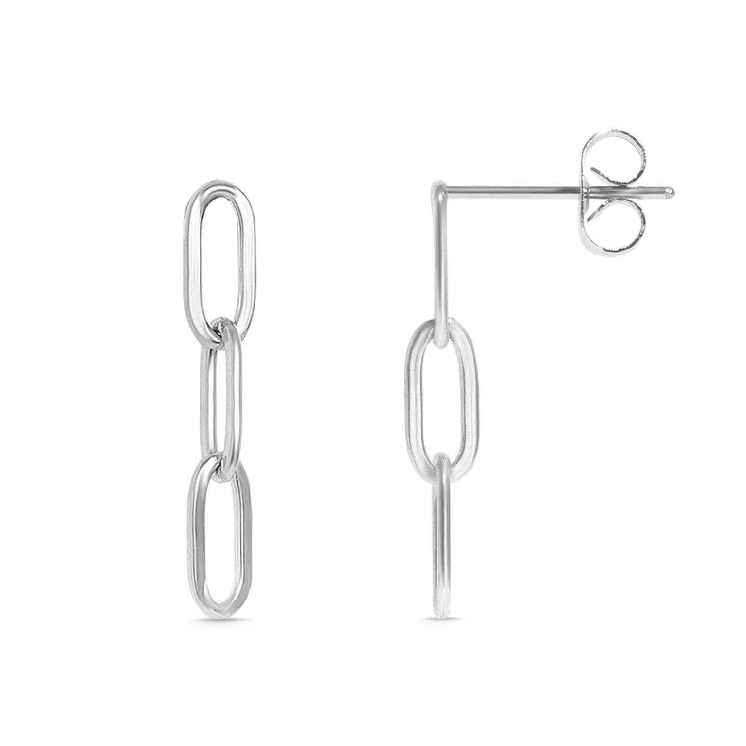 WJW - Wholesale Dangle Earrings - Stainless Steel Paperclip Earrings1