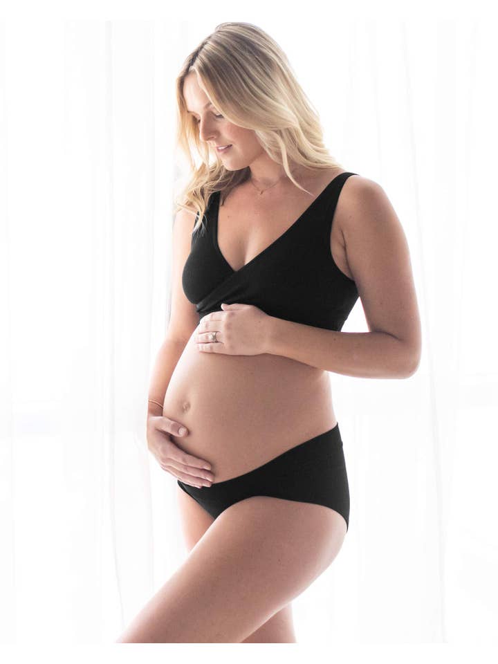 Neutrals Bamboo Maternity & Postpartum Panties - 2 Pack black & beige for wholesale on Faire1