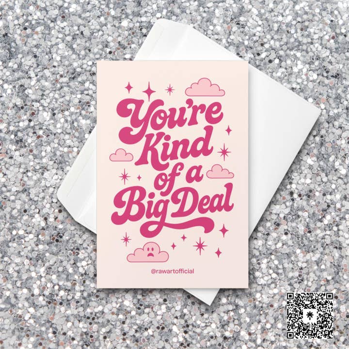 Funny Friendship Card: Retro Pink Sparkle, You're Kind of a Big Deal for wholesale by Hot Mess Paper Co.