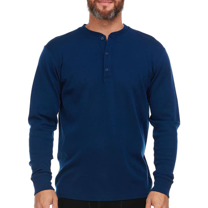 Herren Midweight Merino-Wolle Henley | 100% Merinowolle für den Großhandel von Minus33 Merino Wool