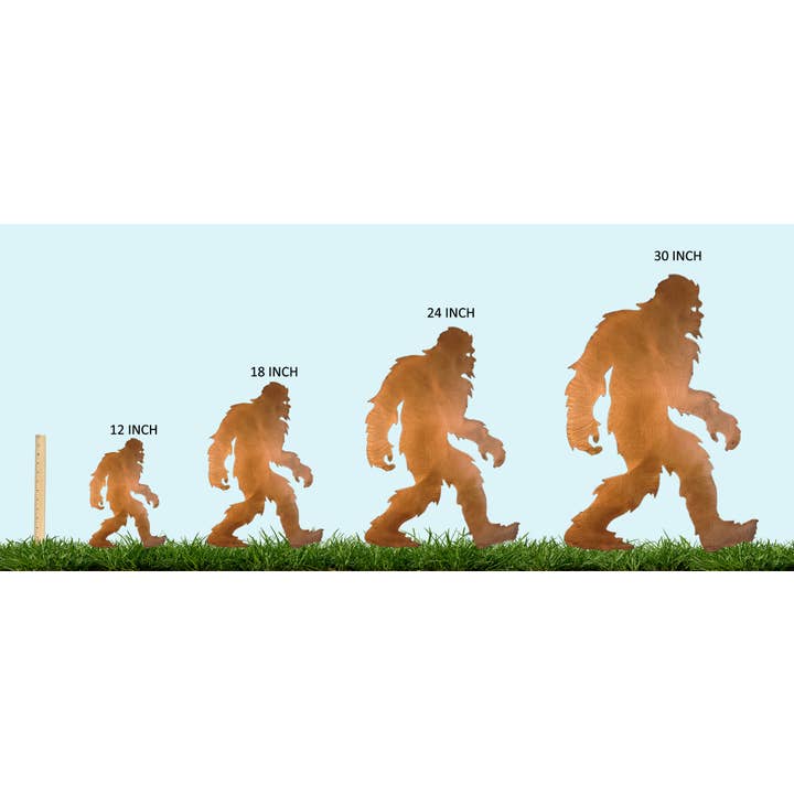 Crooks Designs - Wholesale Outdoor Ornament/Decor - BigFoot Walking Metal Yard Art Statue, Rust Finish