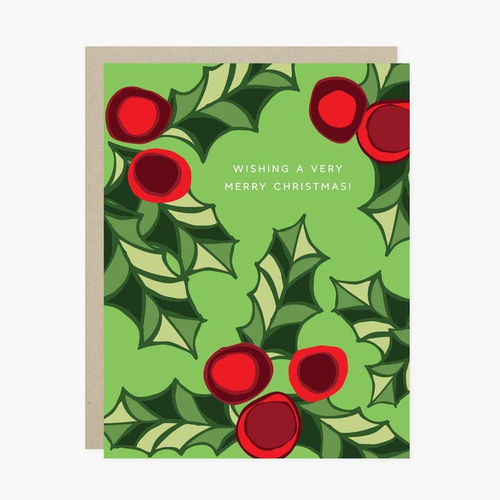 Funky Holly Holiday Julkort för wholesale av Barone and Co.