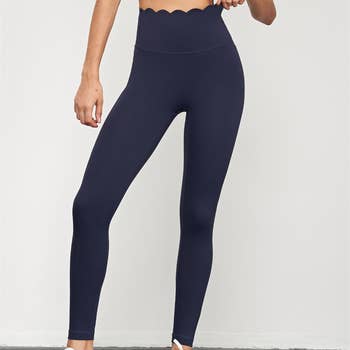Yogalicious Women's Lux Madison Crossover Flared Leggings Blue Sz. L