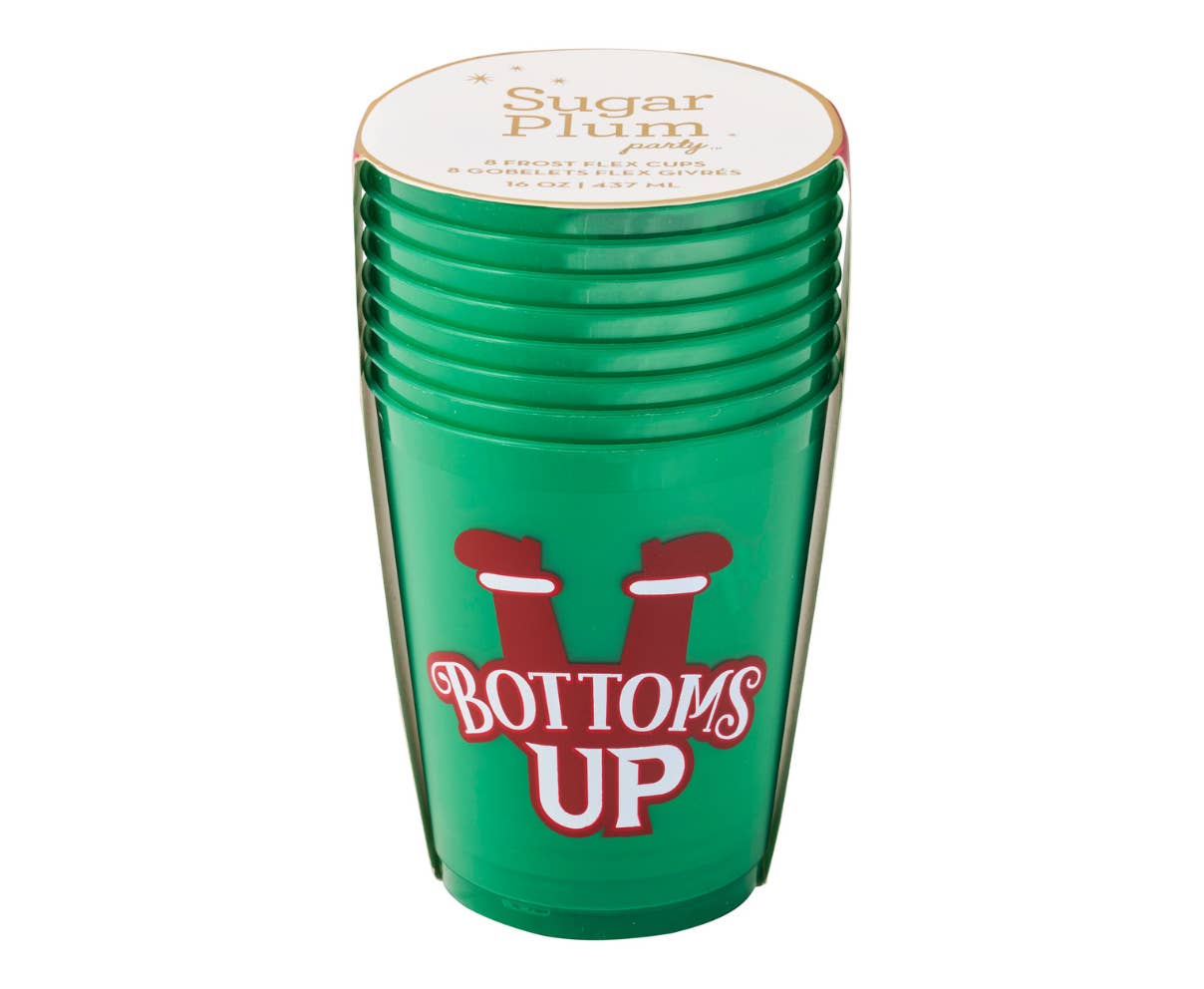 Sophistiplate - Wholesale Disposable Cup - Christmas Cocktail Frost Flex Cups/8pk - Bottoms Up